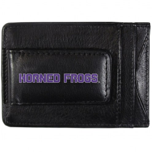 Texas Christian Horned Frogs Logo Leather Cash and Cardholder