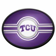 Texas Christian Horned Frogs Oval Slimline Lighted Wall Sign
