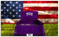 Texas Christian Horned Frogs Patriotic Retro Truck 11" x 19" Sign
