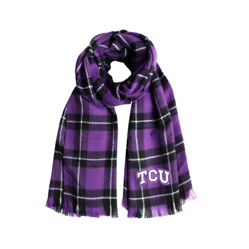Texas Christian Horned Frogs Plaid Blanket Scarf