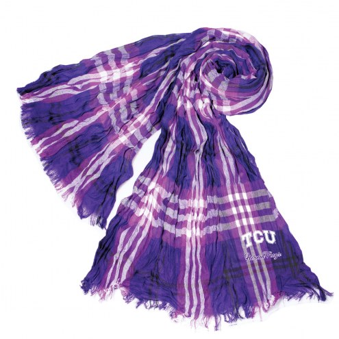 Texas Christian Horned Frogs Plaid Crinkle Scarf