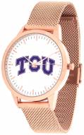 Texas Christian Horned Frogs Rose Mesh Statement Watch