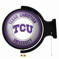 Texas Christian Horned Frogs Round Rotating Lighted Wall Sign