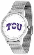 Texas Christian Horned Frogs Silver Mesh Statement Watch