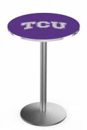 Texas Christian Horned Frogs Stainless Steel Bar Table with Round Base