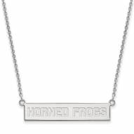 Texas Christian Horned Frogs Sterling Silver Bar Necklace