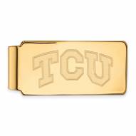 Texas Christian Horned Frogs Sterling Silver Gold Plated Money Clip
