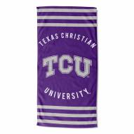 Texas Christian Horned Frogs Stripes Beach Towel