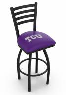 Texas Christian Horned Frogs Swivel Bar Stool with Ladder Style Back