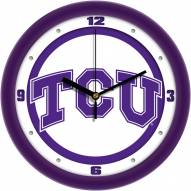 Texas Christian Horned Frogs Traditional Wall Clock
