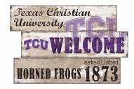 Texas Christian Horned Frogs Welcome 3 Plank Sign