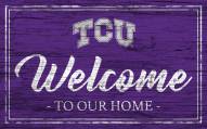 Texas Christian Horned Frogs Welcome to our Home 6" x 12" Sign