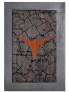 Texas Longhorns 11" x 19" City Map Framed Sign