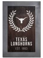Texas Longhorns 11" x 19" Laurel Wreath Framed Sign