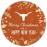 Texas Longhorns 12" Merry Christmas & Happy New Year Sign