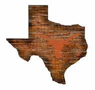 Texas Longhorns 12" Roadmap State Sign