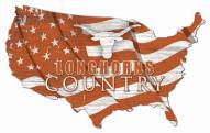 Texas Longhorns 15" USA Flag Cutout Sign
