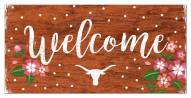 Texas Longhorns 6" x 12" Floral Welcome Sign