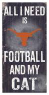 Texas Longhorns 6" x 12" Football & My Cat Sign