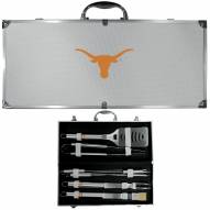 Texas Longhorns 8 Piece Stainless Steel BBQ Set w/Metal Case