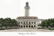 Texas Longhorns Campus Images Lithograph