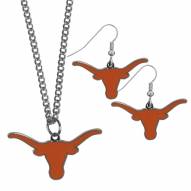 Texas Longhorns Dangle Earrings and Chain Necklace Set