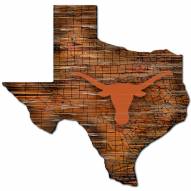 Texas Longhorns Distressed State with Logo Sign