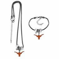 Texas Longhorns Euro Bead Necklace & Bracelet Set