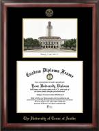Texas Longhorns Gold Embossed Diploma Frame with Campus Images Lithograph