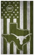 Texas Longhorns OHT Military Green Flag 11" x 19" Sign