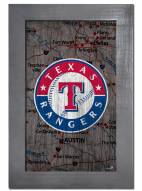 Texas Rangers 11" x 19" City Map Framed Sign