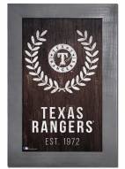 Texas Rangers 11" x 19" Laurel Wreath Framed Sign
