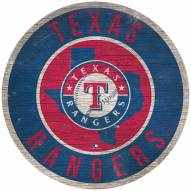 Texas Rangers 12" Circle with State Sign