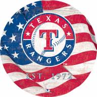Texas Rangers 12" Team Color Flag Circle Sign
