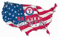 Texas Rangers 15" USA Flag Cutout Sign