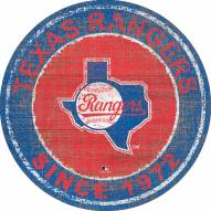 Texas Rangers 24" Heritage Logo Round Sign