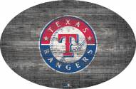 Texas Rangers 46" Distressed Wood Oval Sign