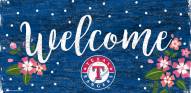 Texas Rangers 6" x 12" Floral Welcome Sign