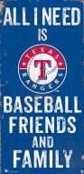 Texas Rangers 6" x 12" Friends & Family Sign