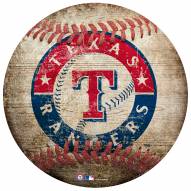 Texas Rangers Baseball Shaped Sign