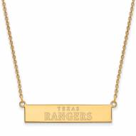 Texas Rangers Sterling Silver Gold Plated Bar Necklace
