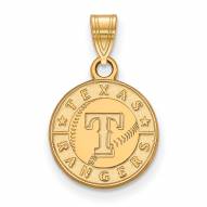 Texas Rangers MLB Sterling Silver Gold Plated Small Pendant
