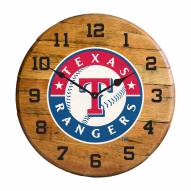 Texas Rangers Oak Barrel Clock