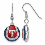 Texas Rangers Sterling Silver Baseball Earrings
