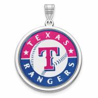 Texas Rangers Sterling Silver Disc Pendant