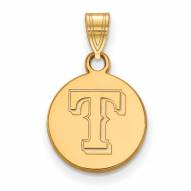 Texas Rangers Sterling Silver Gold Plated Small Disc Pendant