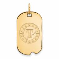 Texas Rangers Sterling Silver Gold Plated Small Dog Tag