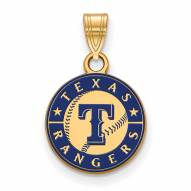 Texas Rangers Sterling Silver Gold Plated Small Enameled Pendant