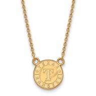 Texas Rangers Sterling Silver Gold Plated Small Pendant Necklace