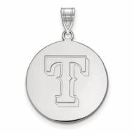 Texas Rangers Sterling Silver Large Disc Pendant